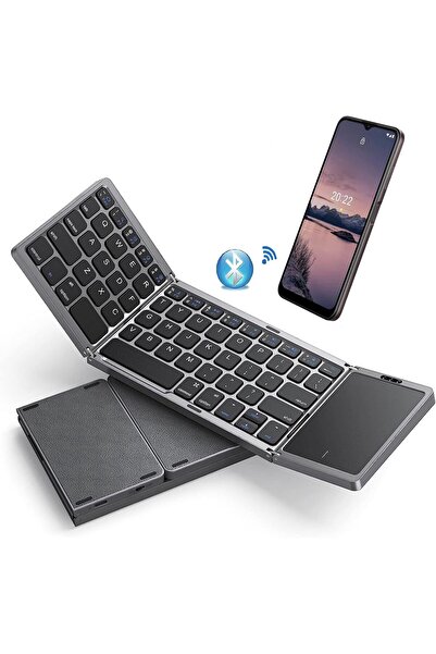INGUNAR Foldable Wireless Bluetooth Keyboard For Travel, Pocket-Sized Tri-Fol...