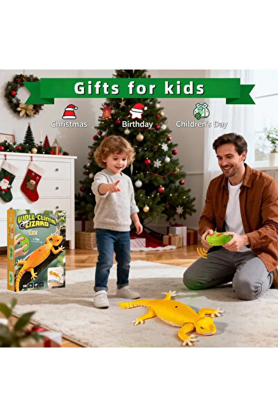 POLER TOYS Uzaktan Kumandalı Duvara Tırmanan Kertenkele Silikon Robot Oyuncak