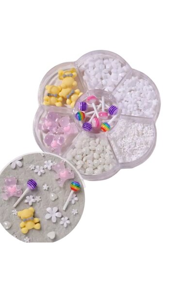 OEM Set de decorațiuni 3D pentru unghii, figurine asortate de urși, flori, in...