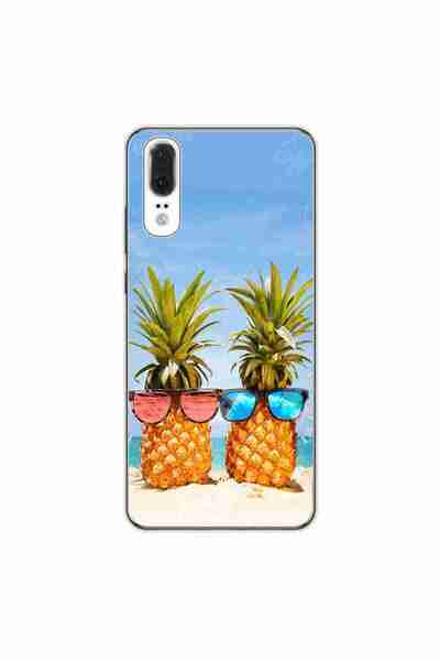 OEM Θήκη συμβατή με Huawei P20 από σιλικόνη gel TPU, σχέδιο Παραλία Ανανάδες