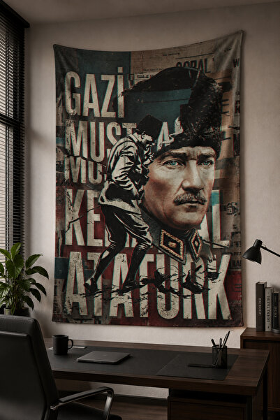 Vagonik Ataturk Themed Wall Covering Premium Quality Fabric