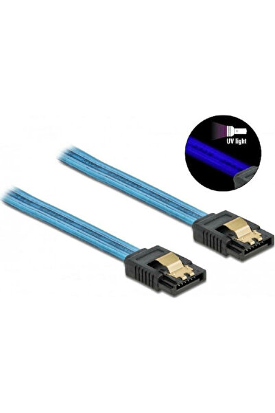 POWERTECH Καλώδιο SATA III 7 ακίδων σε SATA III 7 ακίδων 0,7μ Μπλε (CAB-W037)
