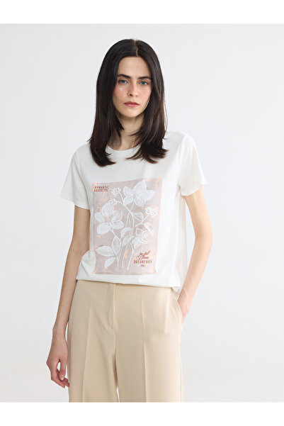 LC Waikiki Tricou pentru damă cu imprimeu cu gât crew
