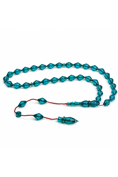 HÜNERTAŞ Green Colored Crimped Amber Rosary