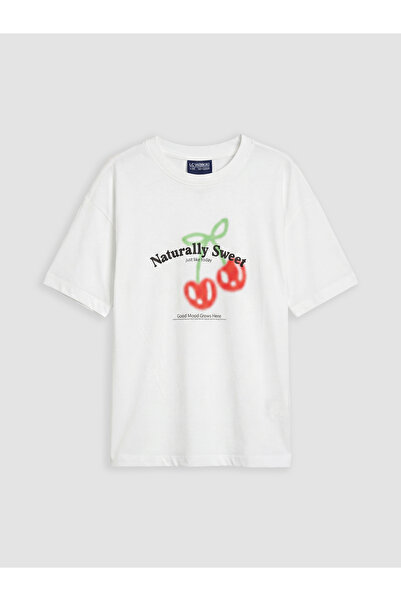 LC Waikiki Tricou de fete cu guler rotund și imprimeu