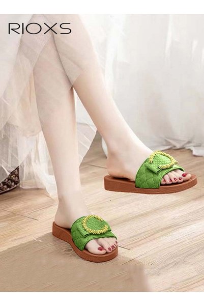 RIOXS Women's Summer Sequins Slippers, Non-Slip Open-toe Beach Sandals, Glitt...