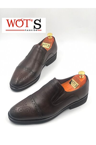 WOTS FASHION أحذية رجالية من الجلد الطبيعي