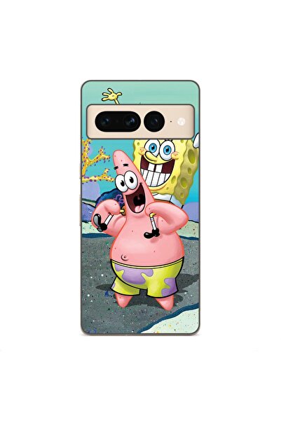 OEM Case compatible with Google Pixel 7 Pro Silicone Gel Tpu Spongebob Pattern
