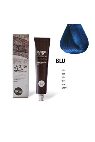 Bbcos Hair Pro Earthia Color Nathue Complex Permanent Hair Dye, Blue Blu, Mix...