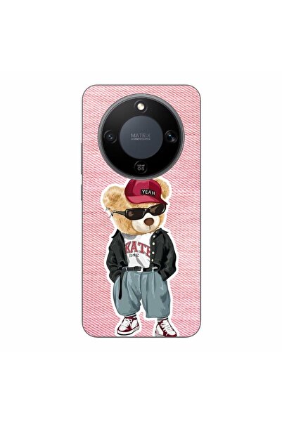 OEM Θήκη συμβατή με Honor Magic8 Lite από σιλικόνη gel TPU με σχέδιο Ροζ Τζιν...