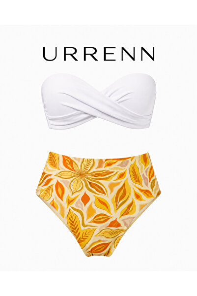 Urrenn Straplez Bikini Takımı — Yüksek Bel, Push-Up Dolgulu, Tüm Vücut Tipler...