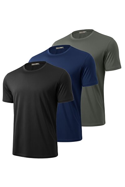 GHASSY CO 3-Pack Men's 100% Cotton Crew Neck T-Shirt with Soft Texture, Fitti...