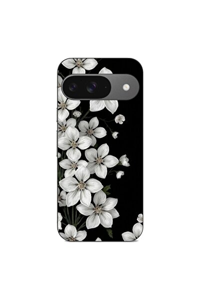 OEM Husa compatibila cu Google Pixel 9 Silicon Gel Tpu Model Pure White Flowers