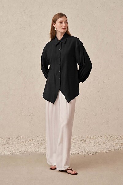 ALLDAY Black-Balloon Sleeve Oversize Shirt