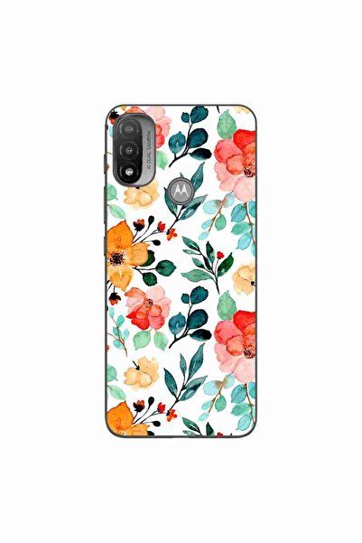 OEM Калъф, съвместим с Motorola Moto E20, силиконов гел TPU, с изрисувани цветя