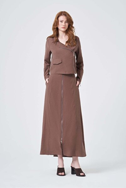 FTZ WOMEN Women's Begonia Skirt Suit Brown 31367