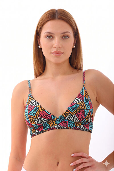 segiza Geometrik Desenli Bikini Üstü