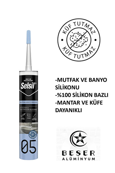 Selsil Mutfak ve Banyo Silikonu Beyaz 1 Adet 280 ml