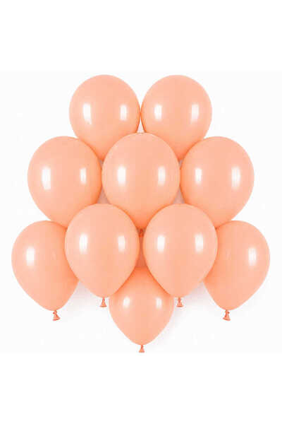 BeySüS Salmon Color Latex Macaron Balloons (15 cm) - 10 Pieces