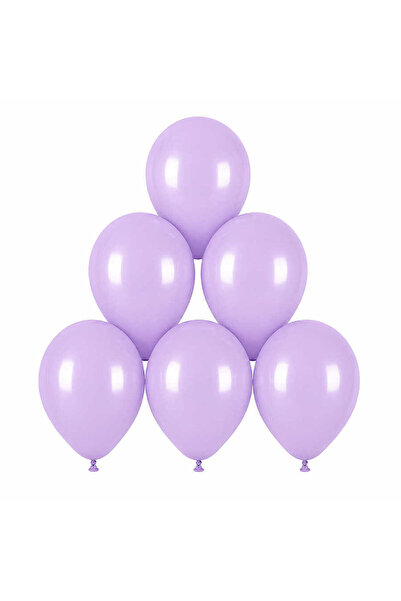 BeySüS Lilac Color Latex Macaron Balloons (30 cm) - 6 Pieces
