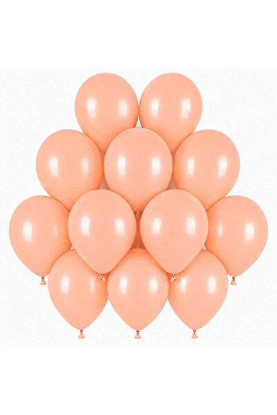 BeySüS Salmon Color Latex Macaron Balloons (30 cm) - 12 Pieces
