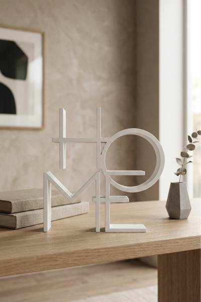 craftopya Dekoratif Home Yazılı Biblo - Modern Ev ve Ofis Masaüstü Aksesuar O...