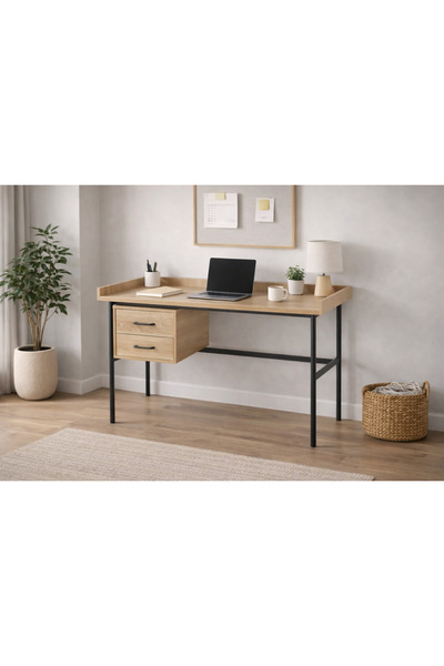 Generic Practical Wooden Office Desk with Modern Design and Metal Legs