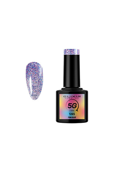 Elixir 5G GLITTER SEMI GEL (ΗΜΙΜΟΝΙΜΟ BΕΡΝΙΚΙ) - 1265 (Pink Blue) 8ML