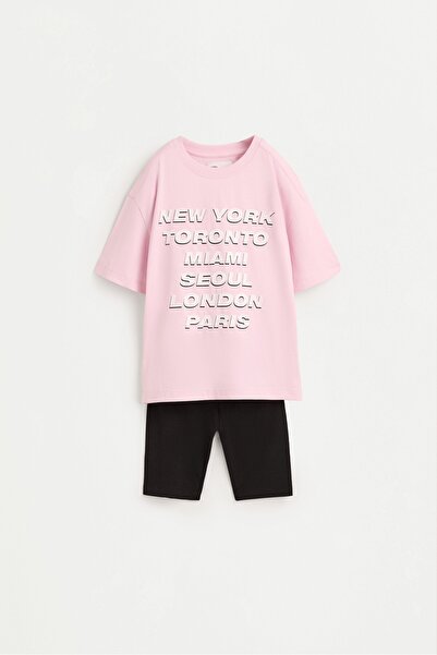 LEFTIES T-shirt ve bisikletçi tayt seti