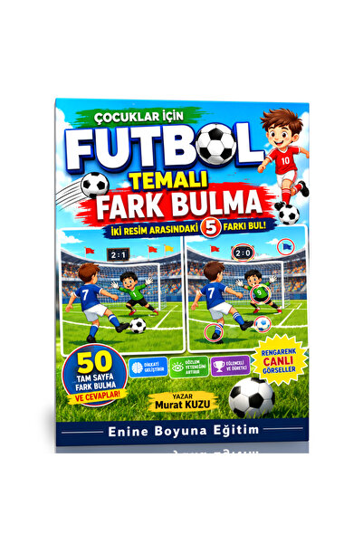 Enine Boyuna Eğitim Football Themed Spot the Difference Book for Kids
