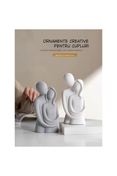 HBH Abstract gray resin couple figurine