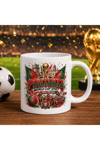 Bk Gift كأس أبيض بتصميم كأس العالم لكرة القدم بتصميم مشجعي البرتغال