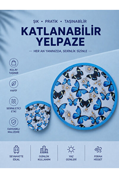 RoseCo00 Katlanabilir Kolay Taşınabilir Yuvarlak Yelpaze