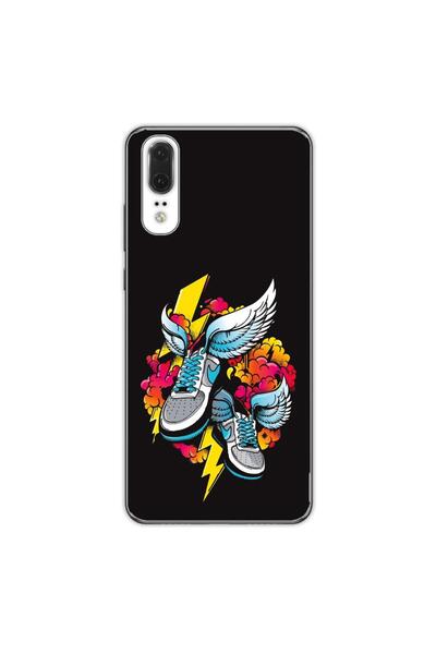OEM Husa compatibila cu Huawei P20 Silicon Gel Tpu Model Fashion Sneakers