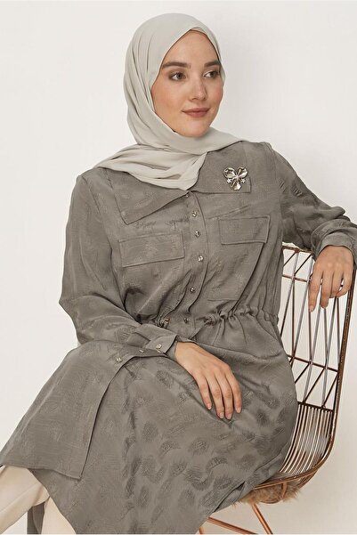 Alvina Lace-Up Satin Jacquard Tunic 46592