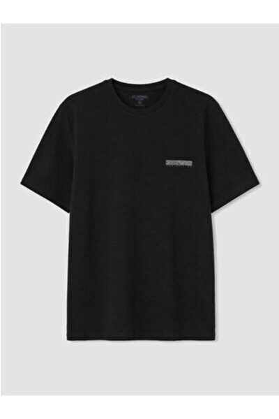 LC Waikiki New Season Black Crew Neck Printed Men's T-Shirt