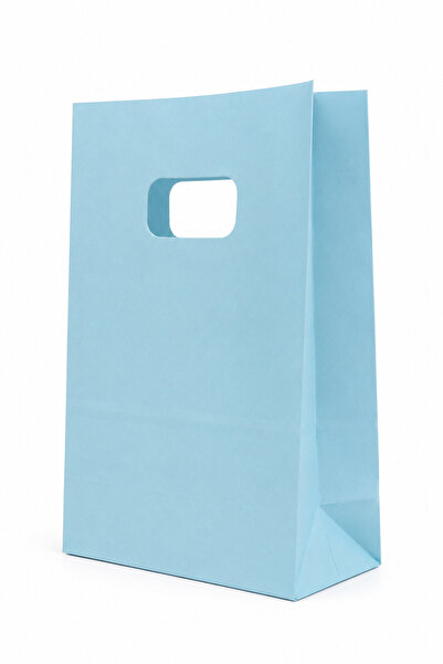 EWs Paper gift bag 14 x 7 x 21 cm, blue, Top Bottom Set of 15 pieces