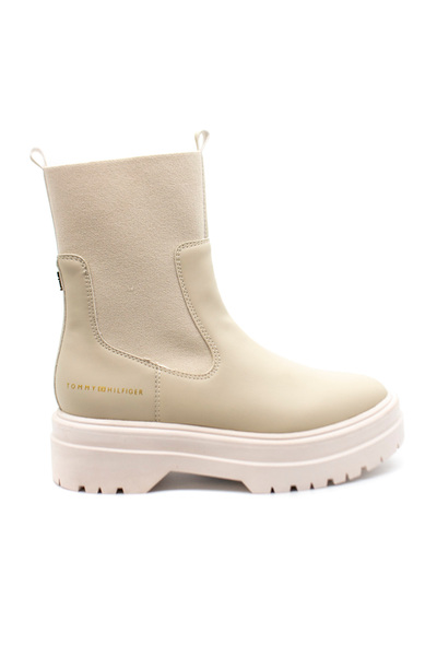 Tommy Hilfiger Γυναικεία Seasonal Μποτάκια Μπεζ FW0FW07226-ACI