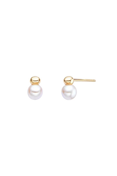 Lisa&Co. Cercei Argint Mini Pearl Drop Argint placat cu aur galben / Shellpea...