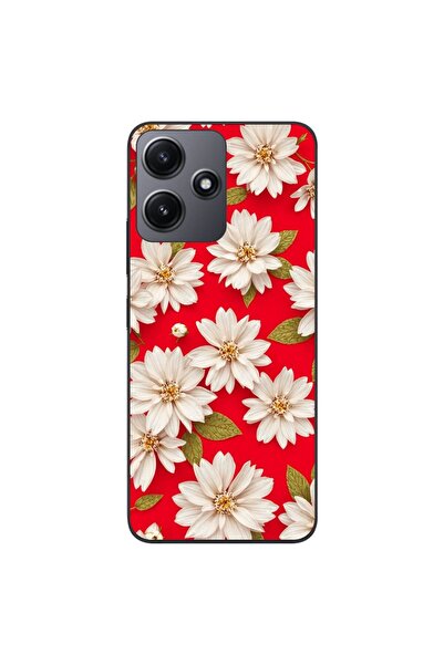 OEM Θήκη συμβατή με Xiaomi Redmi 12 5G Σιλικόνης TPU με σχέδιο Λευκά Λουλούδι...