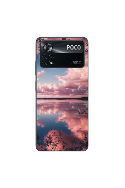 OEM Case compatible with Xiaomi Poco X4 Pro Silicone Gel Tpu Pattern Pink Clouds