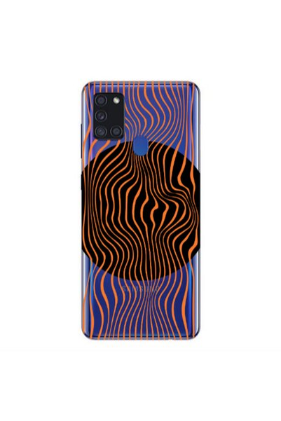 Other Samsung A21S Trapezoidal lines Transparent Silicone TPU Θήκη