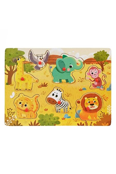 OEM Puzzle educativ din lemn pentru copii, Puzzle Incastru din Lemn Animale F...