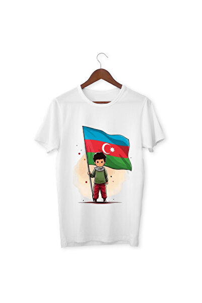 ALPŞAN TİCARET Azerbaijan Flag Holding Child Printed Unisex T-Shirt Kids Adul...