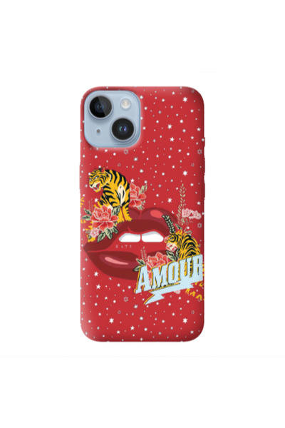 Other Apple iPhone 14 Plus Amour Red Colored Silicone TPU Θήκη