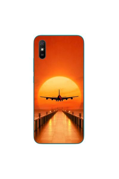 OEM Husa compatibila cu Xiaomi Redmi 9A Silicon Gel Tpu Model Airplane Sunset