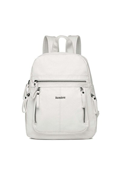 BARCELONA 21K Barcelona Yikama Leather Women's Backpack 2022-1846 White