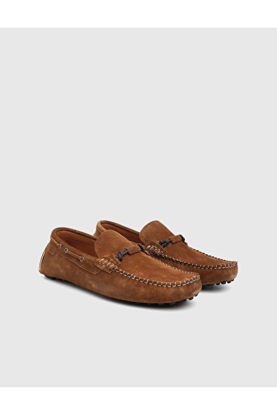 İLVİ Leone Suede Leather Men's Tan Loafer Shoes