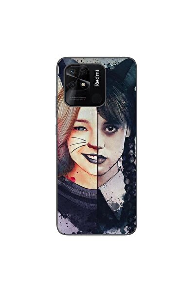 OEM Калъф, съвместим с Xiaomi Redmi 10C, силиконов гел TPU модел Уенздей и Ен...
