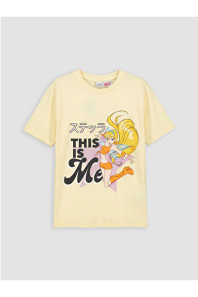 LC Waikiki تي شيرت بناتي مطبوع عليه شعار Yellow Crew Neck Winx Club من الموسم...